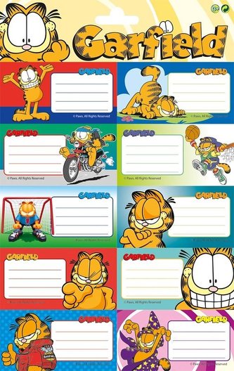 Naklejki na zeszyt Garfield 20szt.