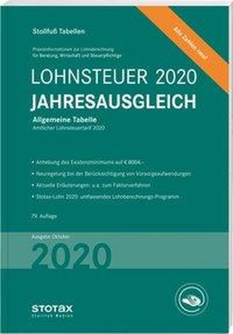 Tabelle, Lohnsteuer Jahresausgleich 2020
