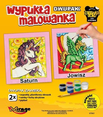 Wypukła malowanka Jednorożce - Saturn + Jowisz
