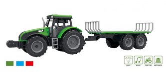 Traktor z przyczepą, dźwiękami i światłem