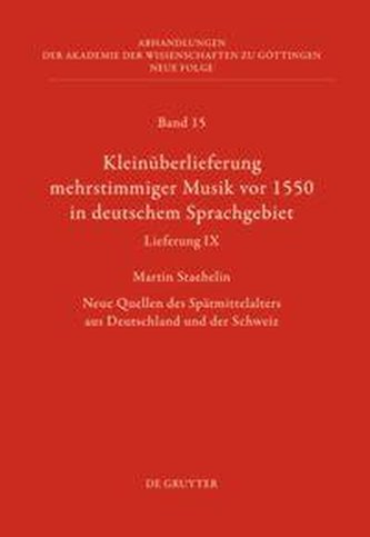 Kleinüberlieferung mehrstimmiger Musik vor 1550 in deutschem Sprachgebiet, Lieferung IX