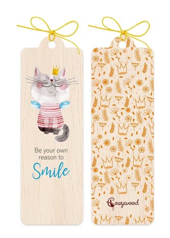 Zakładka drewniana Kot