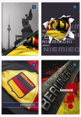 Brulion tematyczny A5/80k kratka J.niemiecki(5szt)