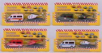 Zestaw pojazdów ratunkowych, różne rodzaje