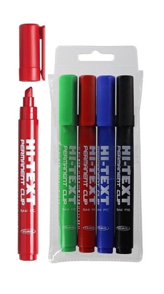 Marker permanentny Clip 4 kol HI-TEXT