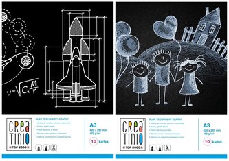 Blok techniczny czarny A3/10K Creatino (10szt)