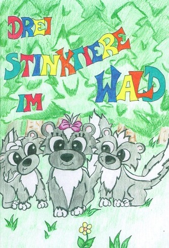 Drei Stinktiere im Wald