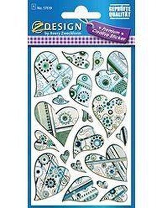 Naklejki foliowe - turkusowe serca