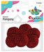 Pompony włóczkowe 3cm ciemnoczerwone 6szt
