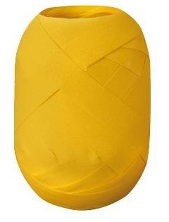 Wstążka kłębuszek 20m/10mm matowa żółta