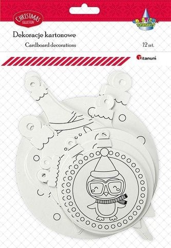 Dekoracje kartonowe do kolorowania 12szt