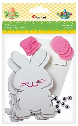 Piankowe zające do złożenia biało-różowe 6szt