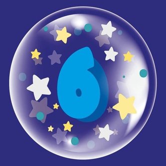 Balon 45cm dla chłopca cyfra 6 TUBAN Balon 45cm dla chłopca cyfra 6 TUBAN