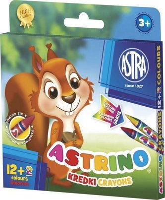 Kredki Astrino 12+2 kolory ASTRA