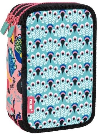 Piórnik 3 poz. z wyprawką Peacock niebieski MILAN