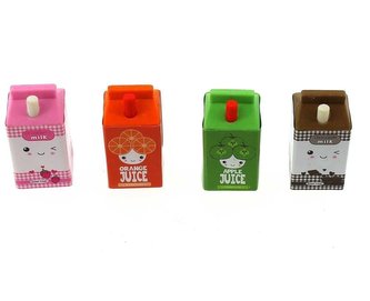 Gumki do mazania - zestaw sok i mleko w kartonie