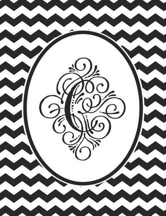 Monogram C 2018-2019 Coloring Academic Planner: Coloring Book Monthly Weekly Daily Black and White Chevron Student Calendar Plan
