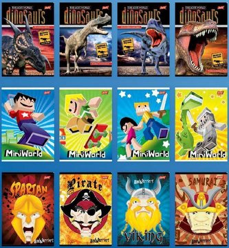 Zeszyt A5/16K kratka MIX chłopięcy (15szt)