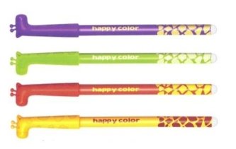 Długopis usuwalny niebieski Żyrafy (12szt) HAPPY