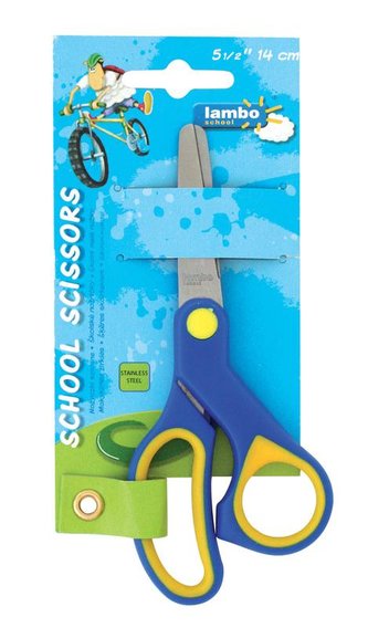 Nożyczki szkolne z miękkimi uchwytami 14cm LAMBO