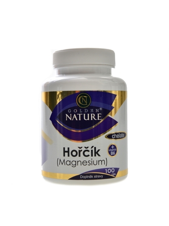 Golden Nature - Hořčík magnesium chelate + vit. B6 100 kapslí