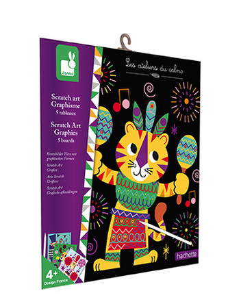 Janod Atelier vyškrabovací obrázky Zvířátka Mini 4+