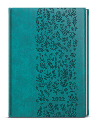 Týdenní diář B6 Vivella s ražbou tyrkys Louka