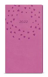Kapesní týdenní diář Vivella s ražbou růžová Srdíčka