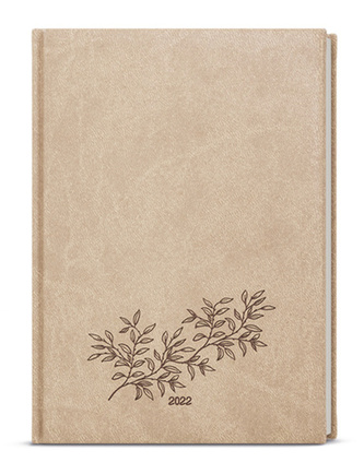 Týdenní diář B6 Vivella s ražbou béžová Větvička