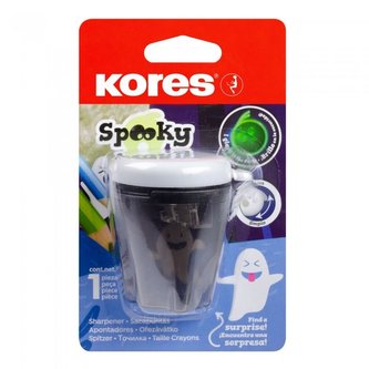 Kores SPOOKY dvojité ořezávátko se zásobníkem - svítící ve tvaru ducha Kores SPOOKY dvojité ořezávátko se zásobníkem - svítící ve tvaru ducha