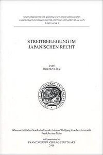 Streitbeilegung im Japanischen Recht