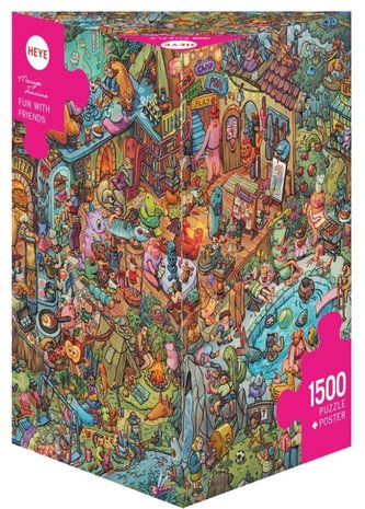 Puzzle 1500 Zabawa z przyjaciółmi + plakat