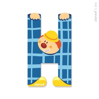 Janod Dřevěné písmenko H lepící 9 cm žluté modré zelené fialové
