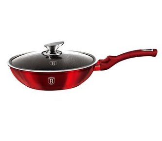 Pánev Berlingerhaus WOK s poklicí s mramorovým povrchem 28 cm Burgundy Metallic Line