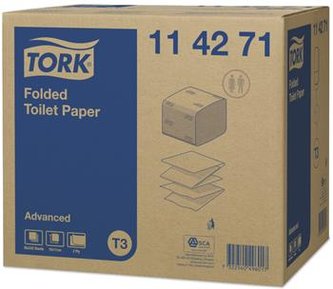 Toaletní papír Tork Advanced T3 skládaný, 2 vrstvy