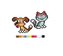 Puzzle 700 Pixelki Jixelz Kot i pies