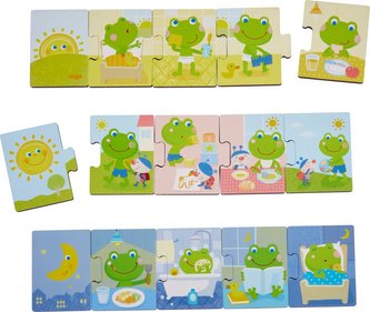 Haba Dřevěné puzzle na učení Denní aktivity a přiřazování 15 ks