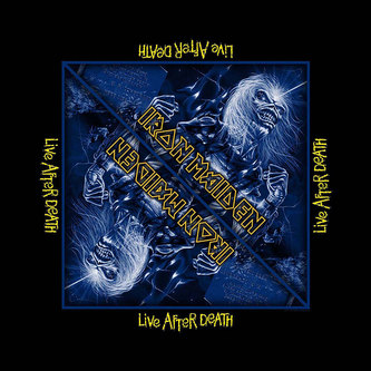 Multifunkční šátek Iron Maiden: Live After Death (55 x 55 cm) černý bavlna