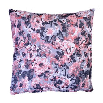 Povláček krepový - květy růžové - 40x40cm
