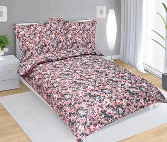 Povlečení krepové - jiřina lososovošedá - 140x220, 70x90 cm