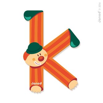 Janod Dřevěné písmenko K lepící 9 cm oranžové