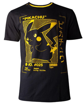 Pánské tričko Pokémon: Pikachu Profile (M) černá bavlna