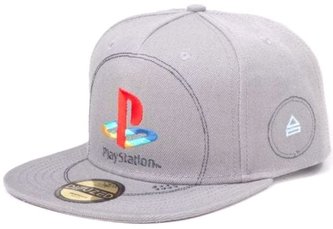 Čepice snapback - kšiltovka Playstation: Logo (nastavitelná) šedá