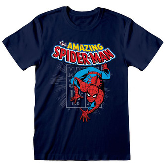 Pánské tričko Marvel Comics|Spiderman: Amazing Spiderman (2XL) modré bavlna