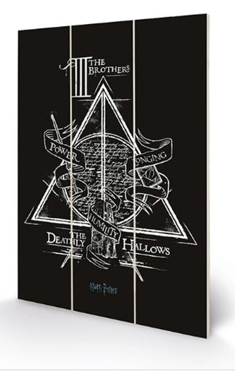 Obraz - malba na dřevě Harry Potter: Relikvie smrti - Deathly Hallows (20 cm x 29,5 cm)