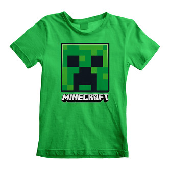 Dětské tričko Minecraft: Creeper Face (7-8 let) zelená bavlna