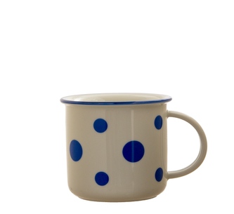 Hrnek Tina 250ml modrý okraj a puntíky