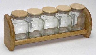 PRESIDENT polička + 5ks koř.120ml+dř.v.