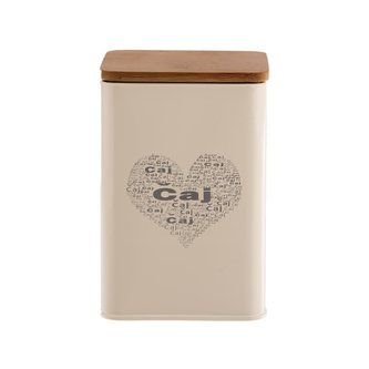 Dóza ČAJ SRDCE  9,5x9,5x14 cm