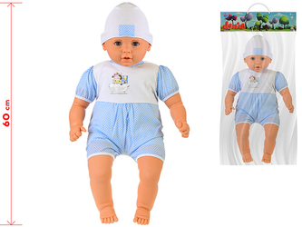 Miminko modré měkké tělo 60cm v sáčku